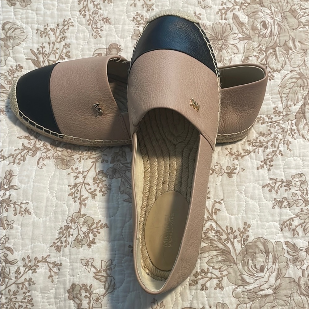 Two-Tone Leather Espadrilles never worn
